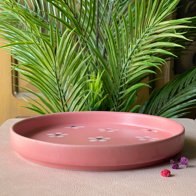 8 inch Classic Plate ( Pink Matte Floral )