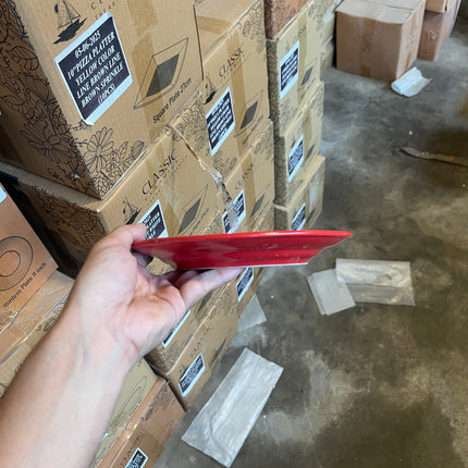 Leftover 8 inch Flat Plate with Rim ( Red Matte )