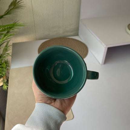 Leftover D Handle Coffee Cup Large ( Glossy Jade Green ) ( 330 ml )