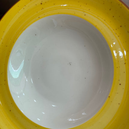 Leftover 9 inch Deep wide Plate ( Yellow Colorline )