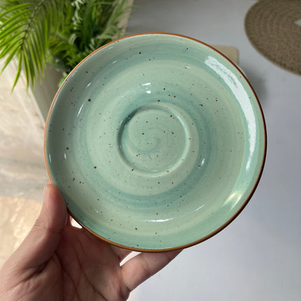 Leftover WM Cup Saucer Set ( Teal Colorline ) 6 cups 6 saucers ( 220ml )