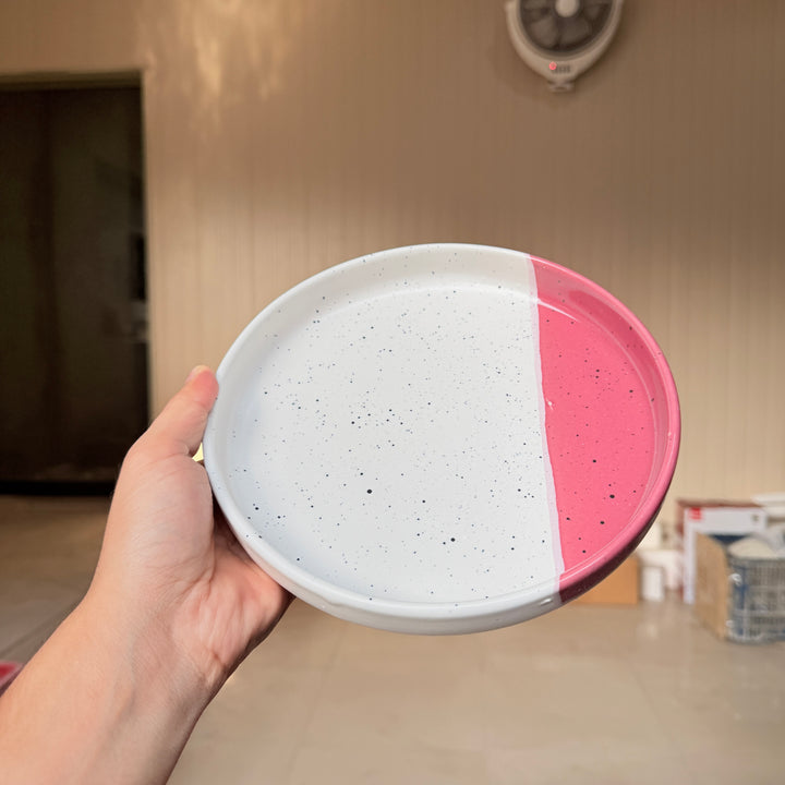 Leftover 8 inch Deep Classic Plate ( Rose Accent )