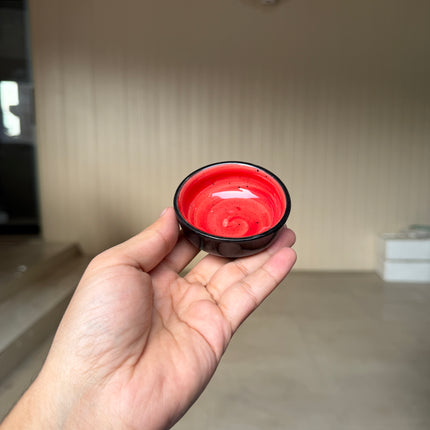 Leftover Round Sauce Ramekin Small ( Outer Black Colorline, Inside Red Colorline )