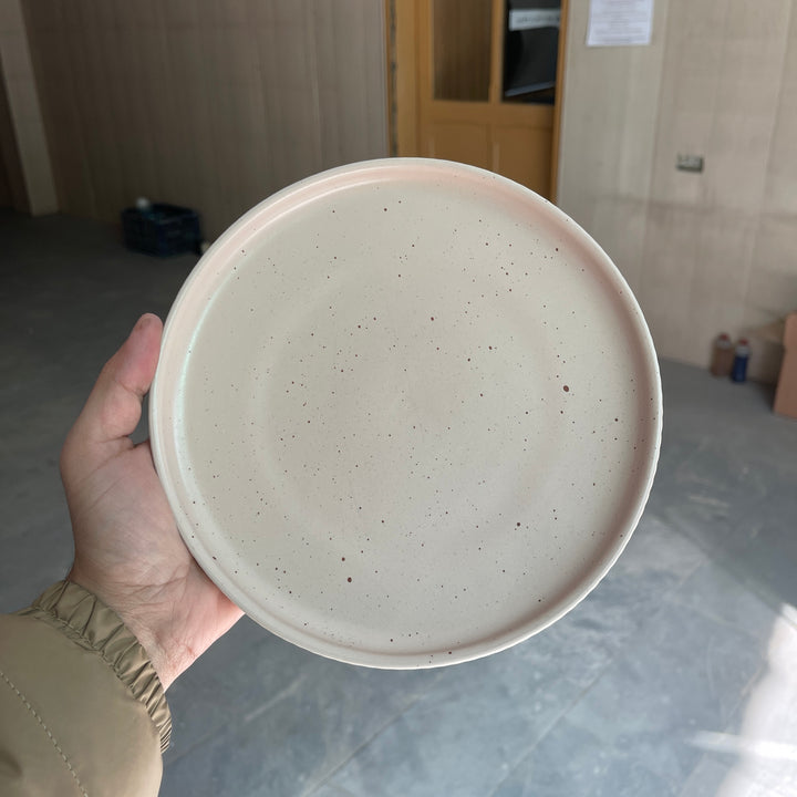 Leftover 8 inch Pebble Edge Plate ( Old Rose Matte )