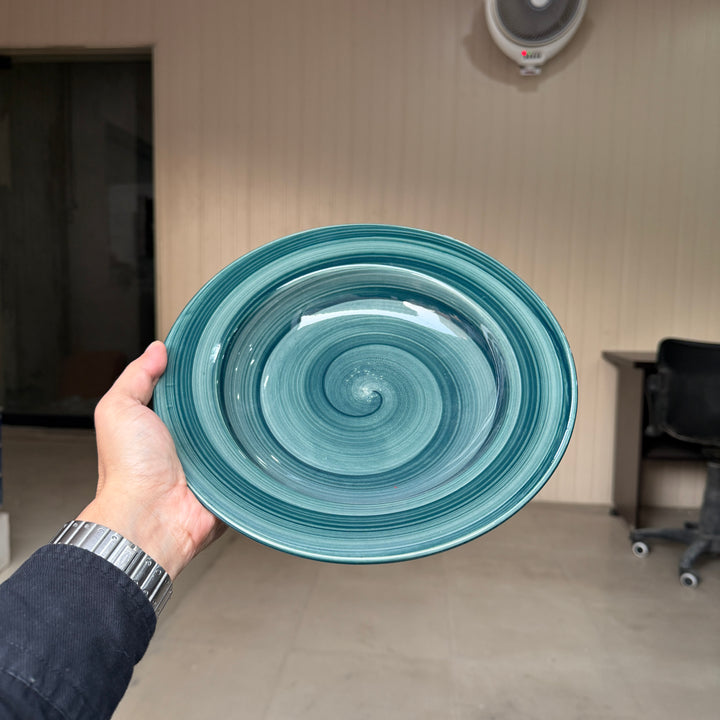 Leftover 10 inch Deep plate ( Peacock Green Colorline with Peacock green rim )