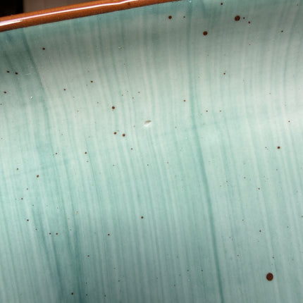 Leftover 12"x7" inch Rectangular Platter ( Teal Colorline )
