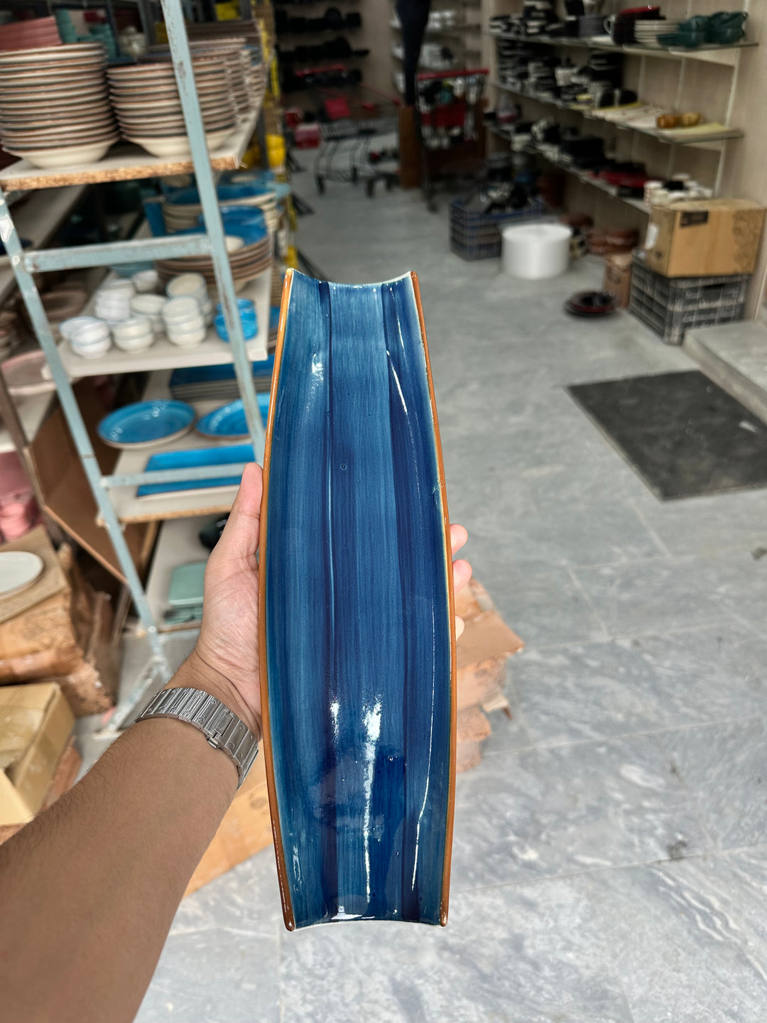 Leftover Curved Sushi Platter ( Indigo )