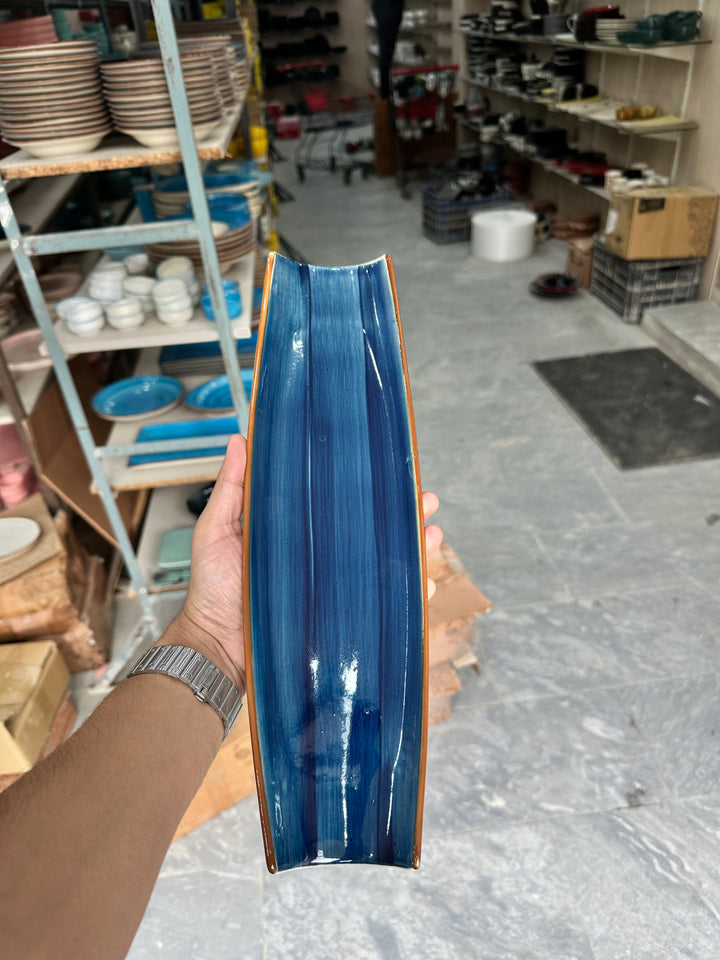 Leftover Curved Sushi Platter ( Indigo )