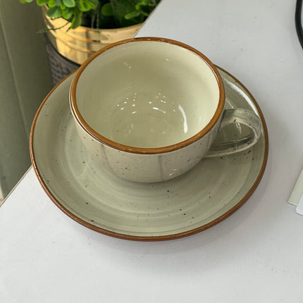 Leftover WM Cup Saucer Set (Grey Colorline ) 6 cups 6 saucers ( 220ml )