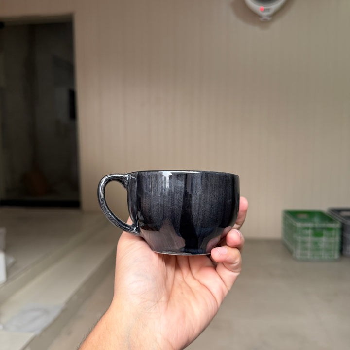 Leftover SS Cup ( Outer Black Colorline ) ( 200 ml ) ( Set of 6 )