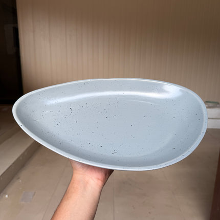 Leftover 15"x 8.5" German Platter ( Grey Matte with Black Specks )