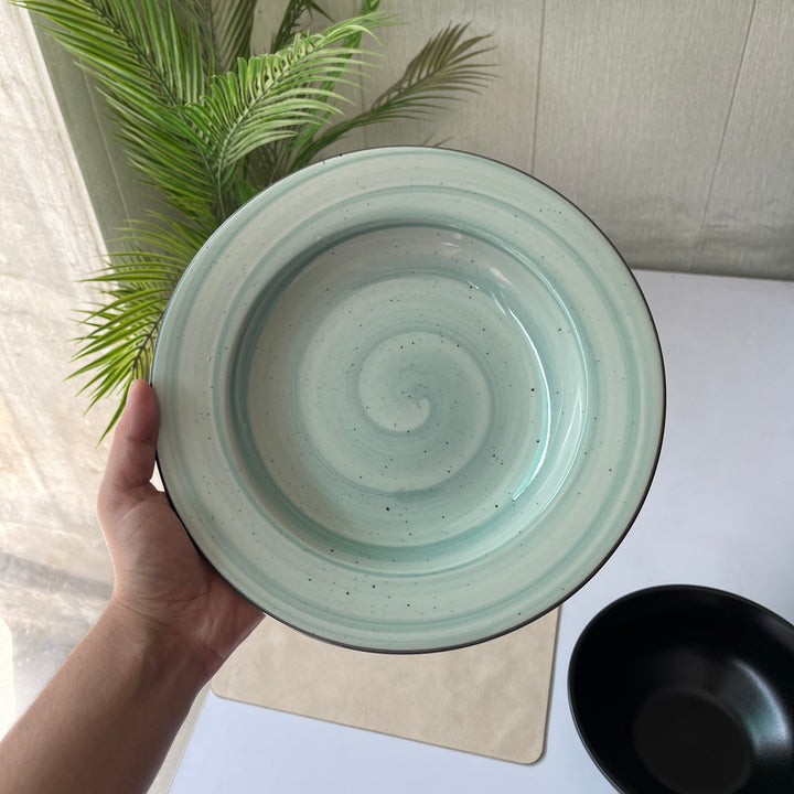 Leftover 10 inch Deep plate ( Breeze with black rim )