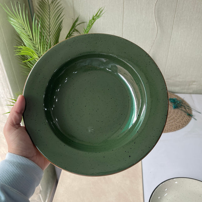 Leftover 10 inch Deep plate ( Glossy Dark Green )