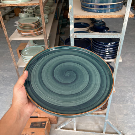 Leftover 12 inch Classic Plate ( peacock green colorline )