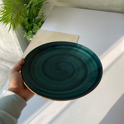 Leftover 10 inch Rimless Plate ( Peacock Green Colorline )