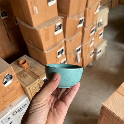 Leftover Round Ramekin Large ( Firozi Matte with Black Specks )