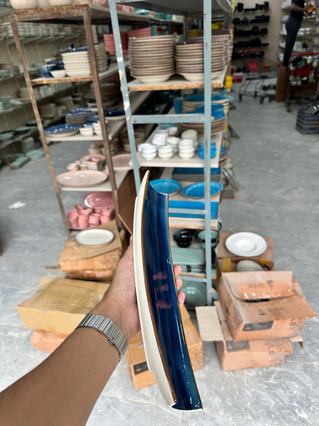Leftover Curved Sushi Platter ( Indigo )