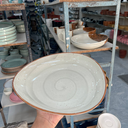 Leftover 11"x9" Triangular Platter ( Grey Colorline )