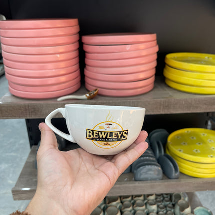 Leftover D Handle Coffee Cup Large ( Glossy white with Logo ) ( 330 ml )