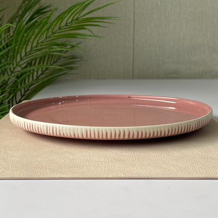 10 inch Pebble Edge Plate ( Glossy Old Rose with brown specks )