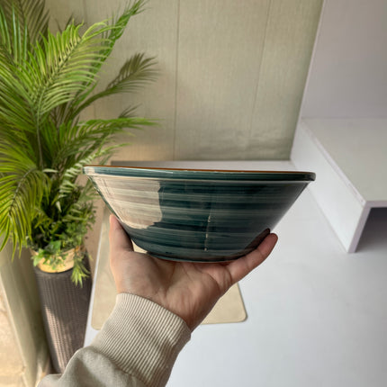 Leftover 9 inch V Shaped Bowl ( Peacock Green Colorline )