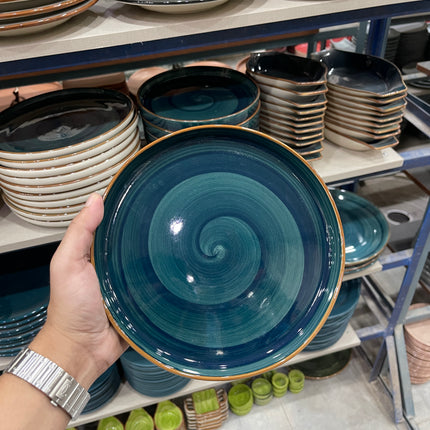 Leftover 8 inch Classic Plate ( Peacock Green Colorline )