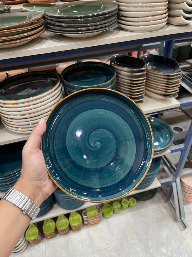 Leftover 8 inch Classic Plate ( Peacock Green Colorline )