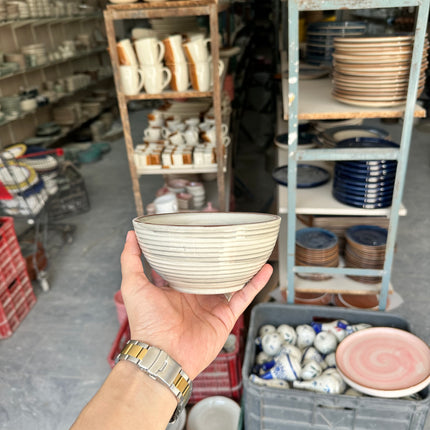 Leftover 5.5 inch Ripple Bowl ( Grey Colorline Brown line )