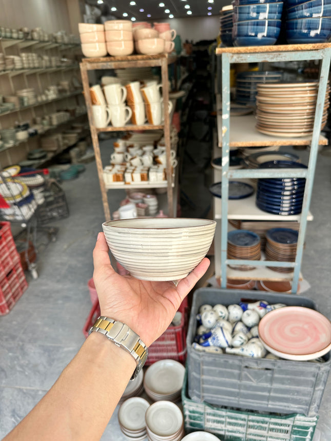 Leftover 5.5 inch Ripple Bowl ( Grey Colorline Brown line )