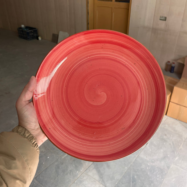 Leftover 11 inch Rimless Plate ( Red Colorline )