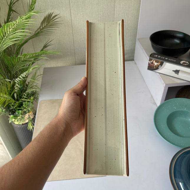 Leftover Two Border Sushi Platter 14.5"x3.5" ( Grey Colorline )