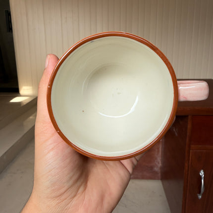Leftover SS Cup Saucer Set ( Pink Colorline ) 6 cups 6 saucers ( 200 ml )