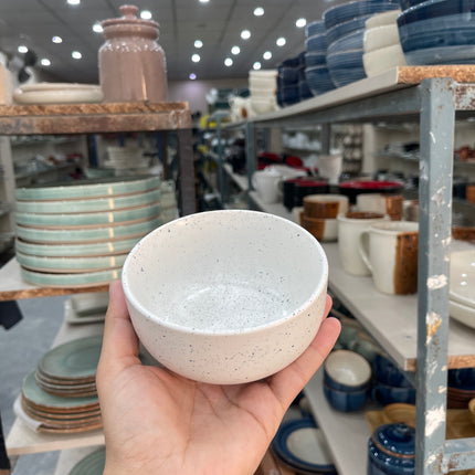 Leftover 5 inch Single Serving Bowl ( White Matt Black Specks )
