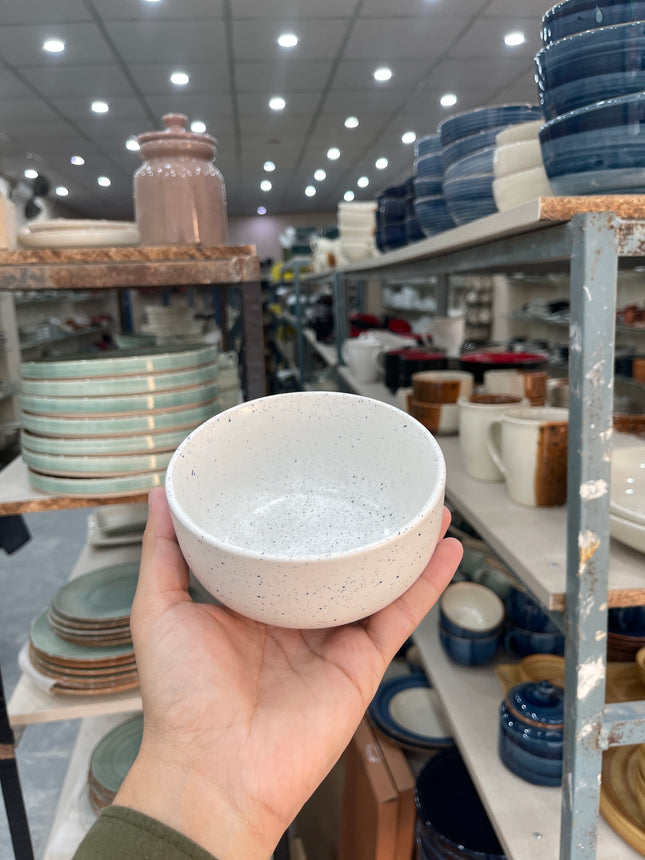 Leftover 5 inch Single Serving Bowl ( White Matt Black Specks )