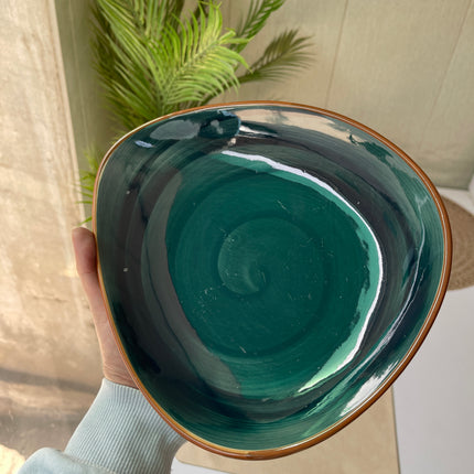 Leftover 9.5"x8" Triangular Platter Small ( Peacock Green Colorline )