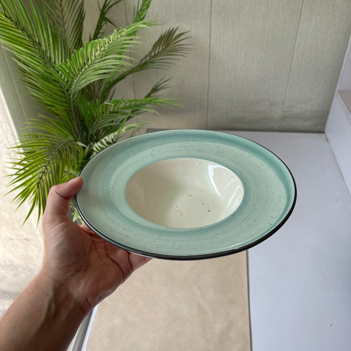 Leftover 9.5 inch Pasta Plate ( Breeze with black rim )