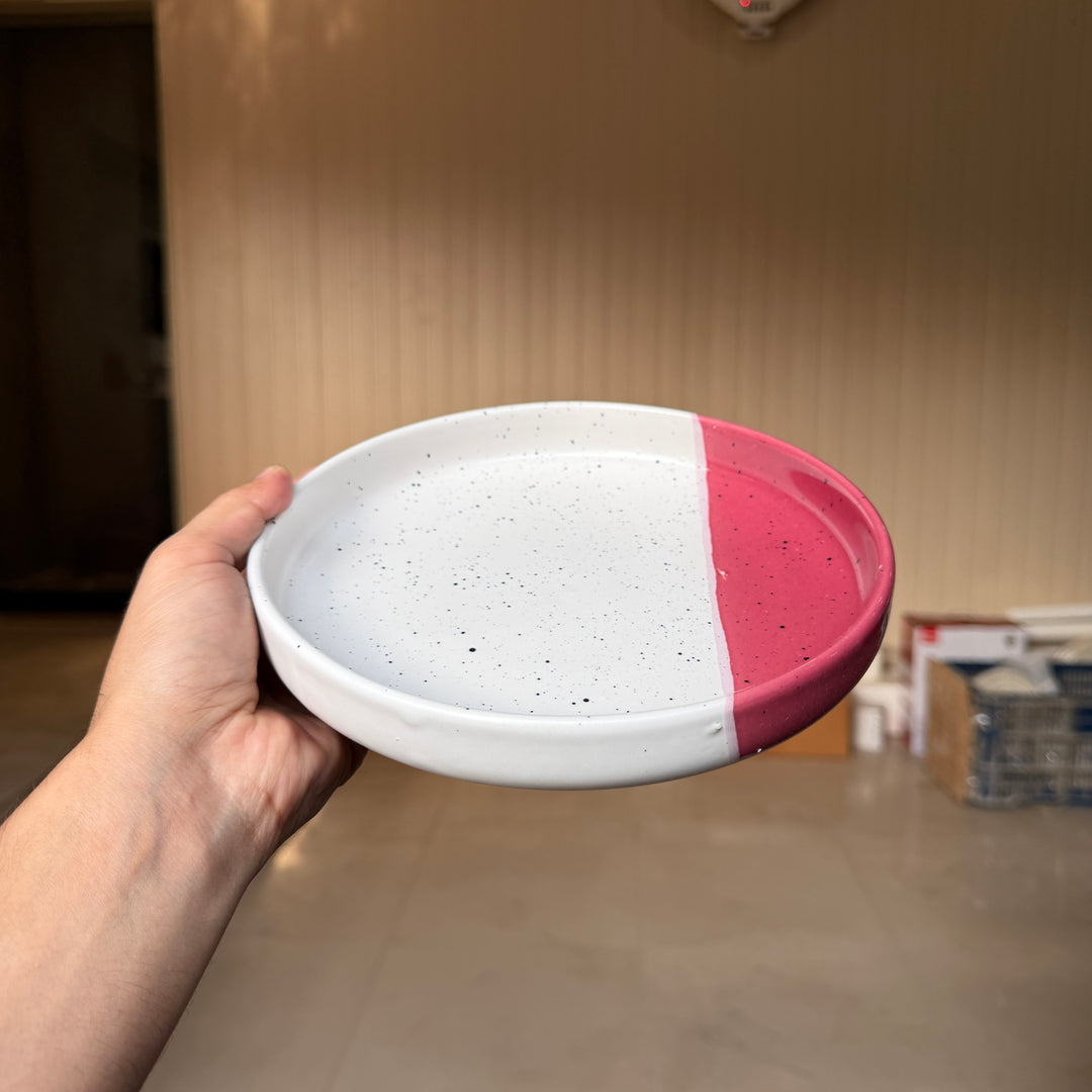 Leftover 8 inch Deep Classic Plate ( Rose Accent )