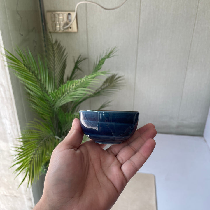 Leftover Round Sauce Ramekin Large 4cm Height x 8cm Width ( Indigo ) ( Set of 3 )