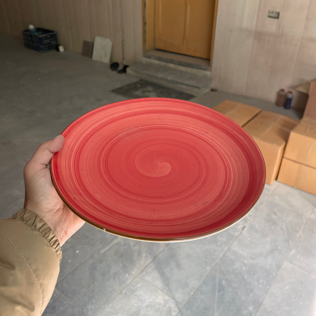 Leftover 11 inch Rimless Plate ( Red Colorline )