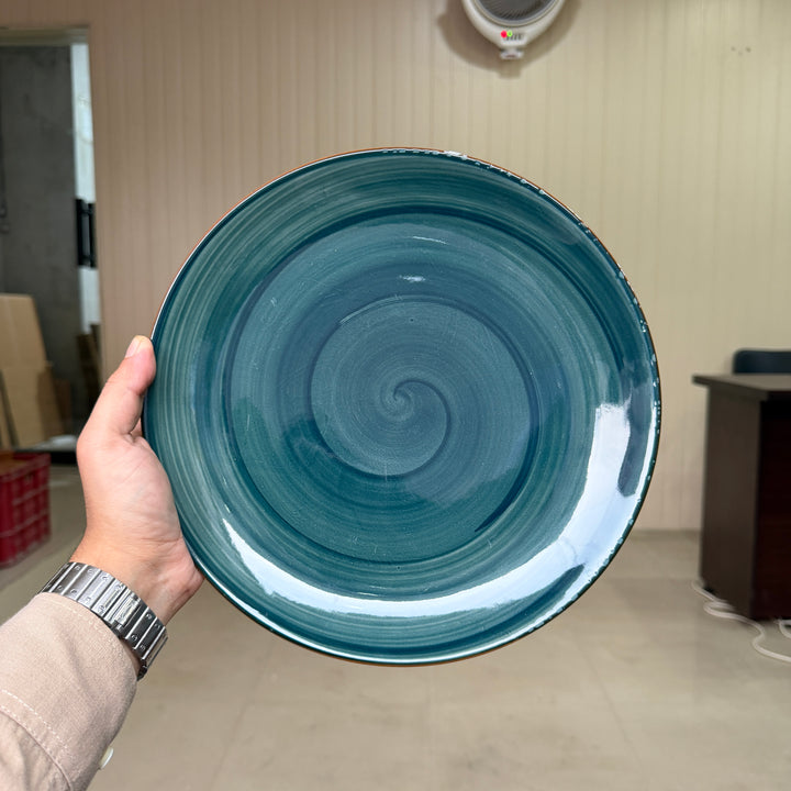 Leftover 11 inch Rimless Plate ( Peacock Green Colorline ) ( Set of 6 )