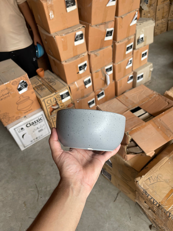 Leftover 6 inch Noodle Bowl ( Grey Matte with Black Specks )