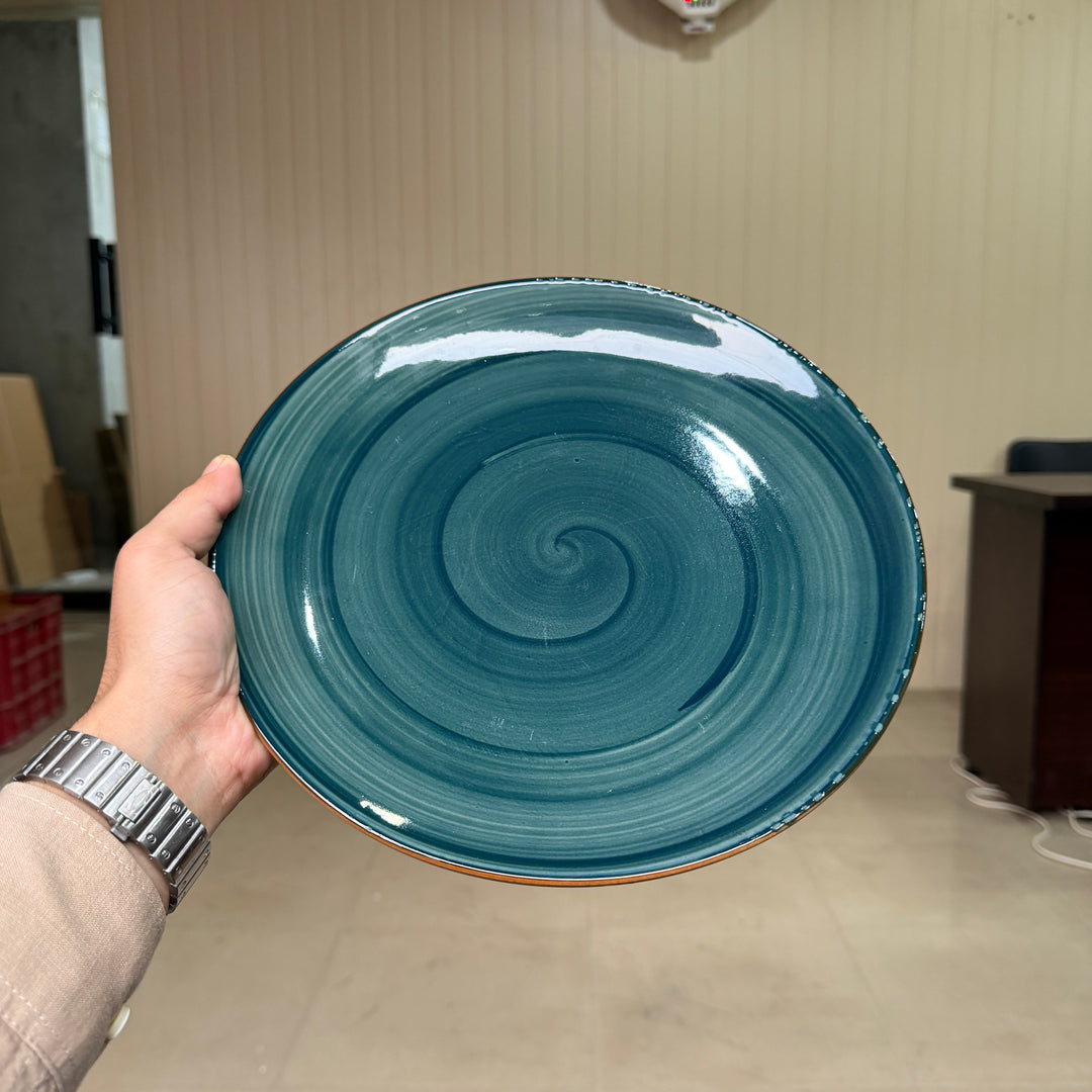 Leftover 11 inch Rimless Plate ( Peacock Green Colorline ) ( Set of 6 )