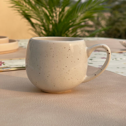 Rj Cup ( Glossy White With Grainy Texture and Brown Specks )