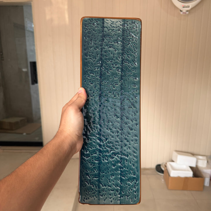 Leftover 15.5" x 6" Flat Rectangular Slab ( Peacock Green Colorline )