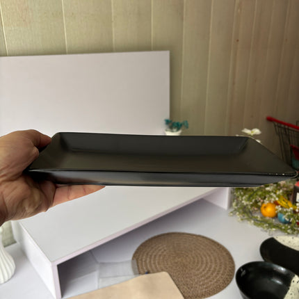 leftover 11.5"x6" Rectangular Platter ( Textured Black Matte )