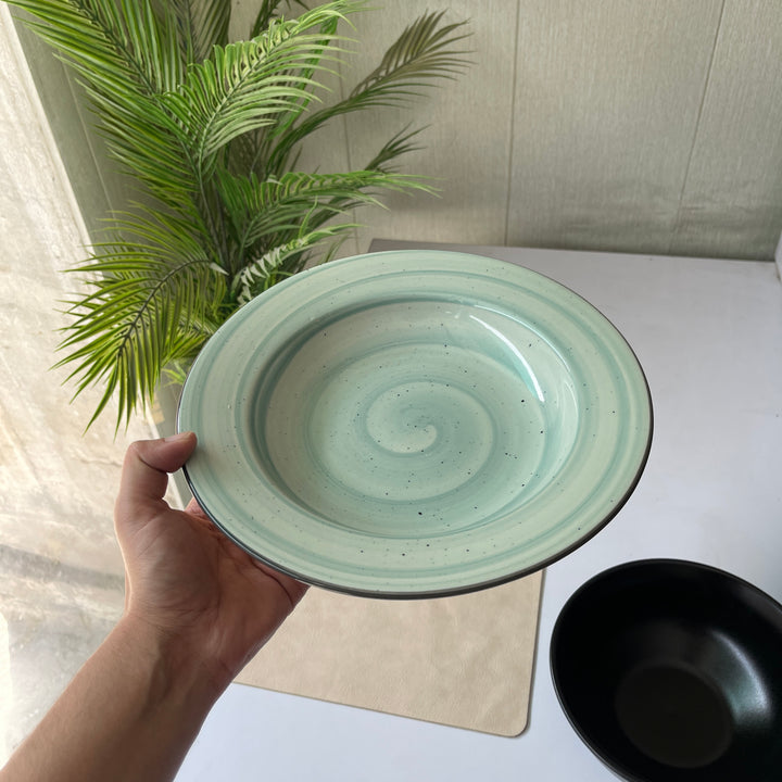 Leftover 10 inch Deep plate ( Breeze with black rim )