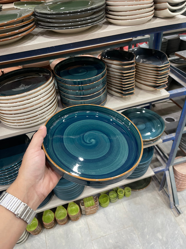 Leftover 8 inch Classic Plate ( Peacock Green Colorline )