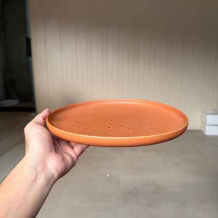 Leftover 10 inch Lite Classic Plate ( Terracotta matte with black specks )