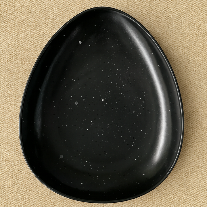 11"x9" Triangular Platter ( Black Matte with White Specks )