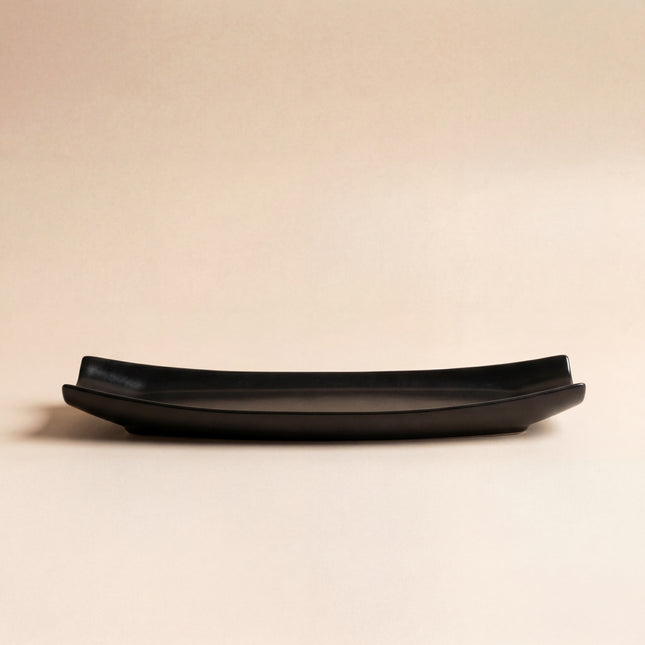 Curved Sushi Platter 14"x4" ( Textured Black Matte )